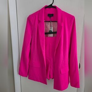 Skies Are Blue Neon Pink Short Set